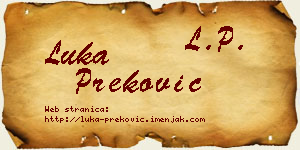 Luka Preković vizit kartica